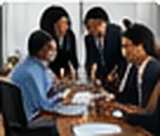 Professionals in a strategy meeting